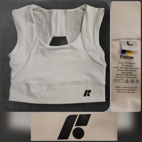 Forme Women's Corrective Posture Wire Free Power Bra White Size Large Women's - Picture 1 of 12